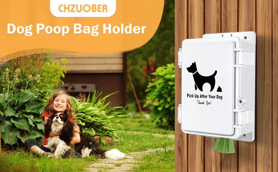 CHZUOBER Dog Poop Bag Dispenser, Wall Mount Dog Poop Bag