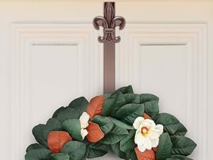 Fleur de lis wreath hanger bronze