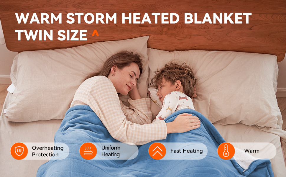 Warm Storm Heated Blanket Twin Electric Blanket Sherpa