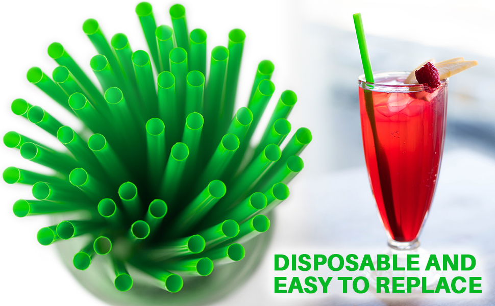 SKEMIX 10 Inch Drinking Straws (10 Inch x 0.28 Inch) (250