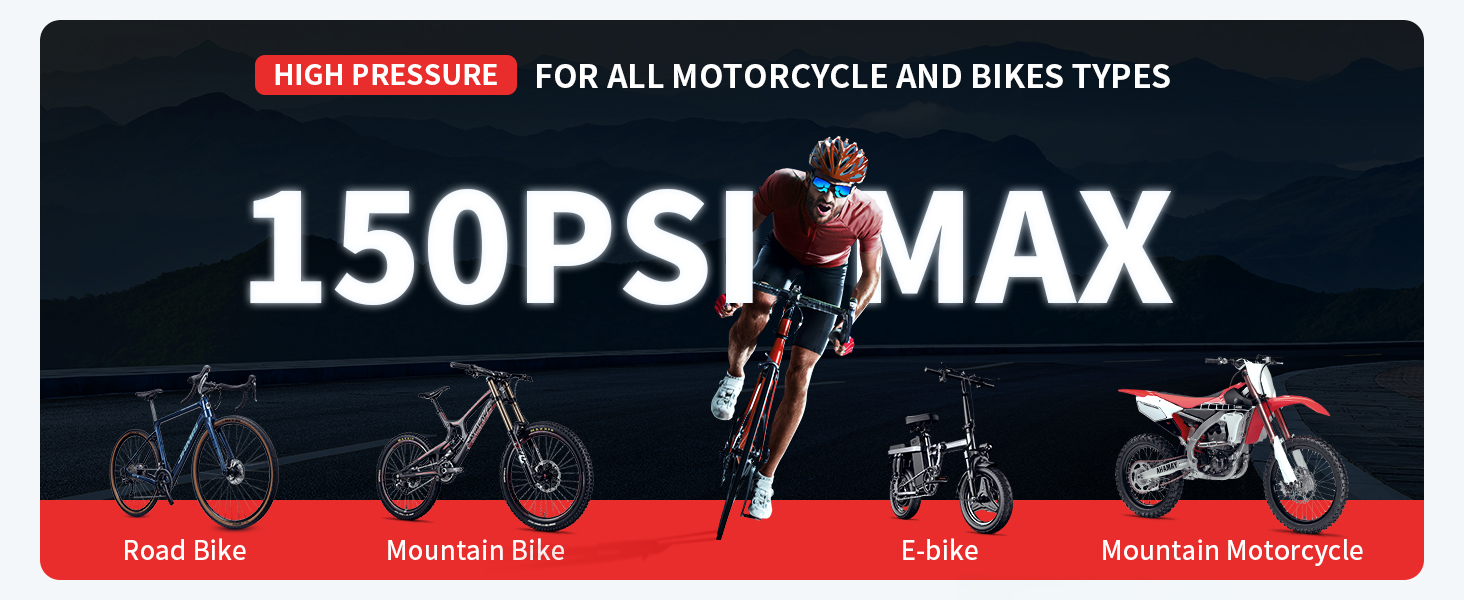 high pressure air pump for road bike mountain bike e-bike mtb