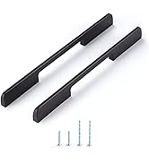 Satanga Kitchen Cabinet Pulls Hole Center 10 inch Matte Black Bar Modern Cupboard Pulls 5 Pack So...