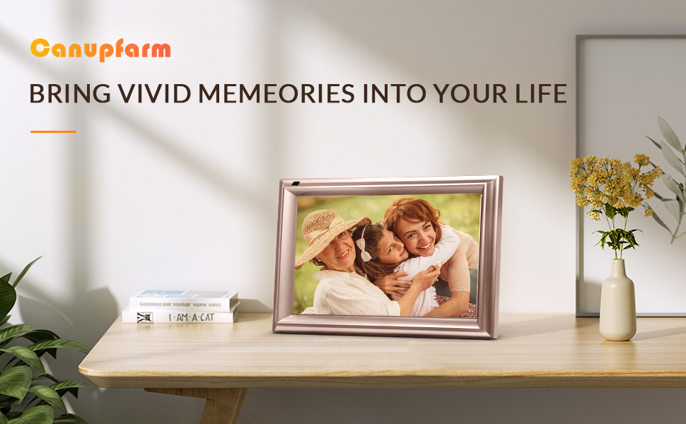 Canupfarm Digital Photo Frame, Smart WiFi 10.1 Inch Digital Picture