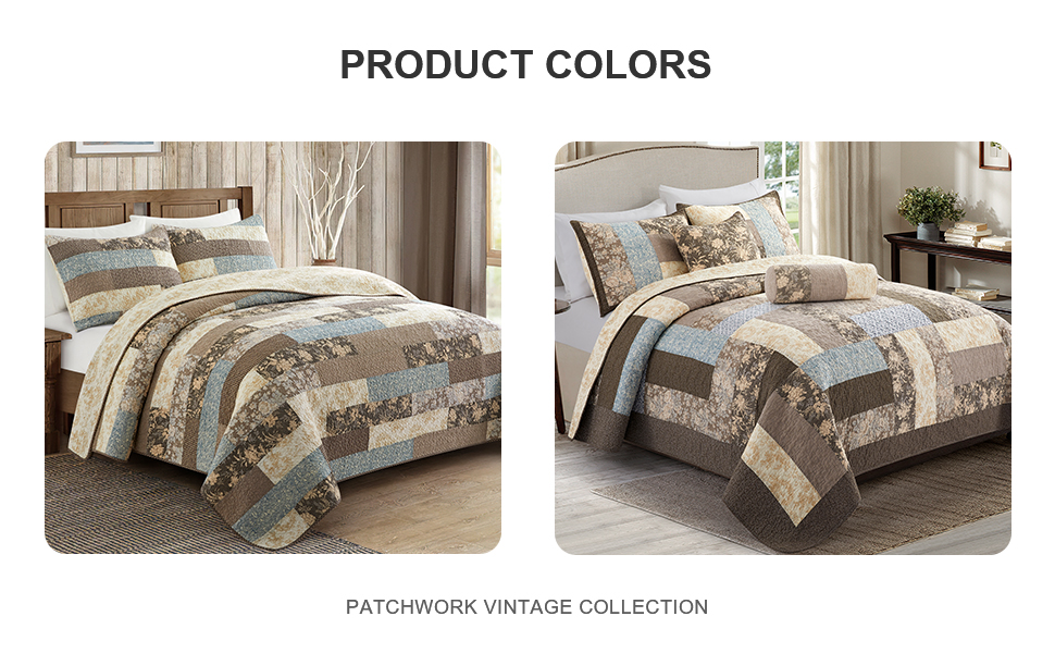 NIUDÉCOR HOME Patchwork Quilt Sets 3 Pieces California