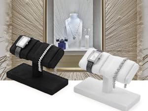 Woodten double watch display stand