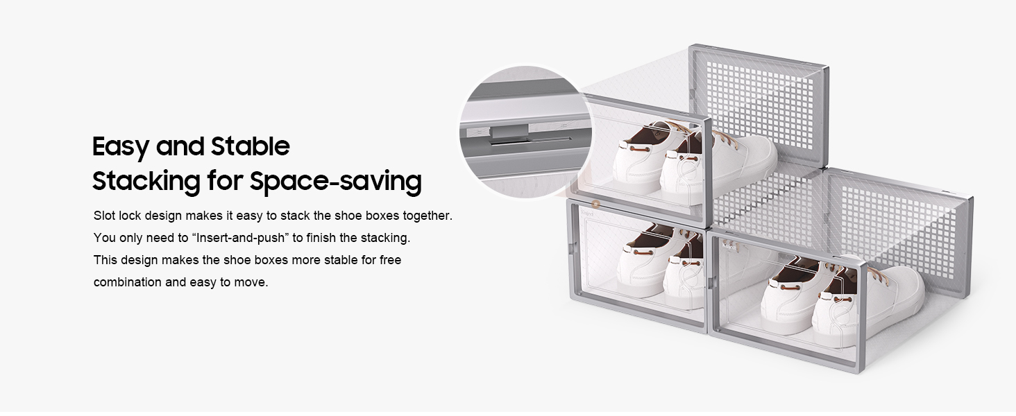 Kuject XLarge Shoe Storage Boxes Organizers for Closet 12