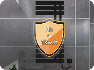 Porte Serviette Electrique, 500x1100mm Chauffe Serviette Thermostatique Intelligent, Mural Radiateur Salle De Bain, Serviettes Chauffant Seche, économie D'énergie, Affichage LED, Noir, Droite 13 Porte-serviettes électrique