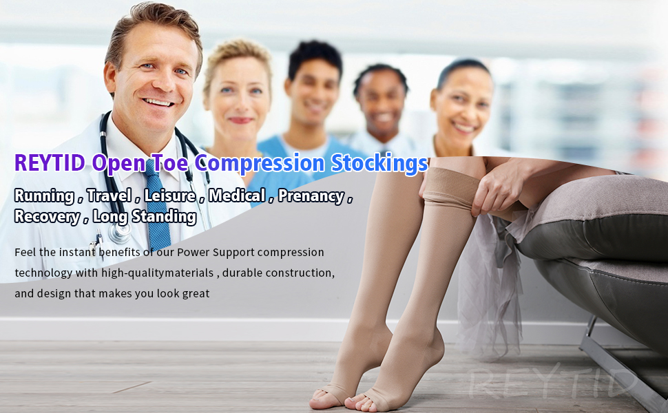 open toe close toe compression stockings