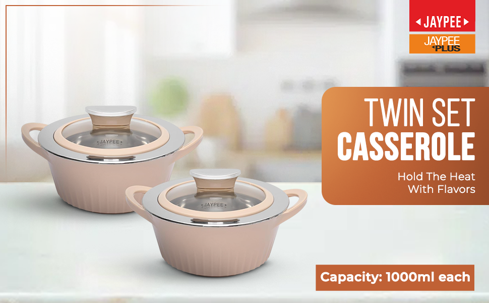 Buy JAYPEE Olivia Inner Stainless Steel Casserole Twin Set of 2
