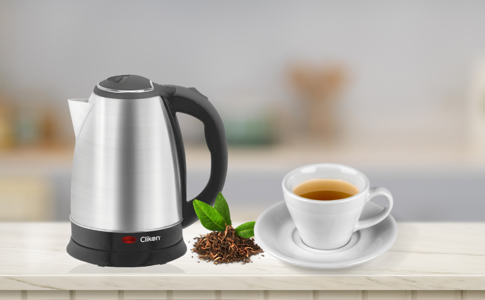 Clikon 1.8 Liter Stainless Steel Electric Cordless Kettle with 360