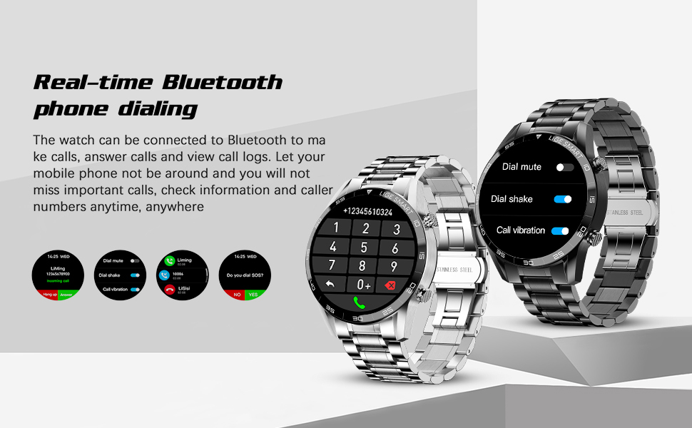LIGE Smart Watch for Android iOS, Voice Calls Chat with