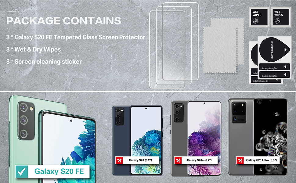 QUEPLE 3 Pack Screen Protector Compatible for Samsung