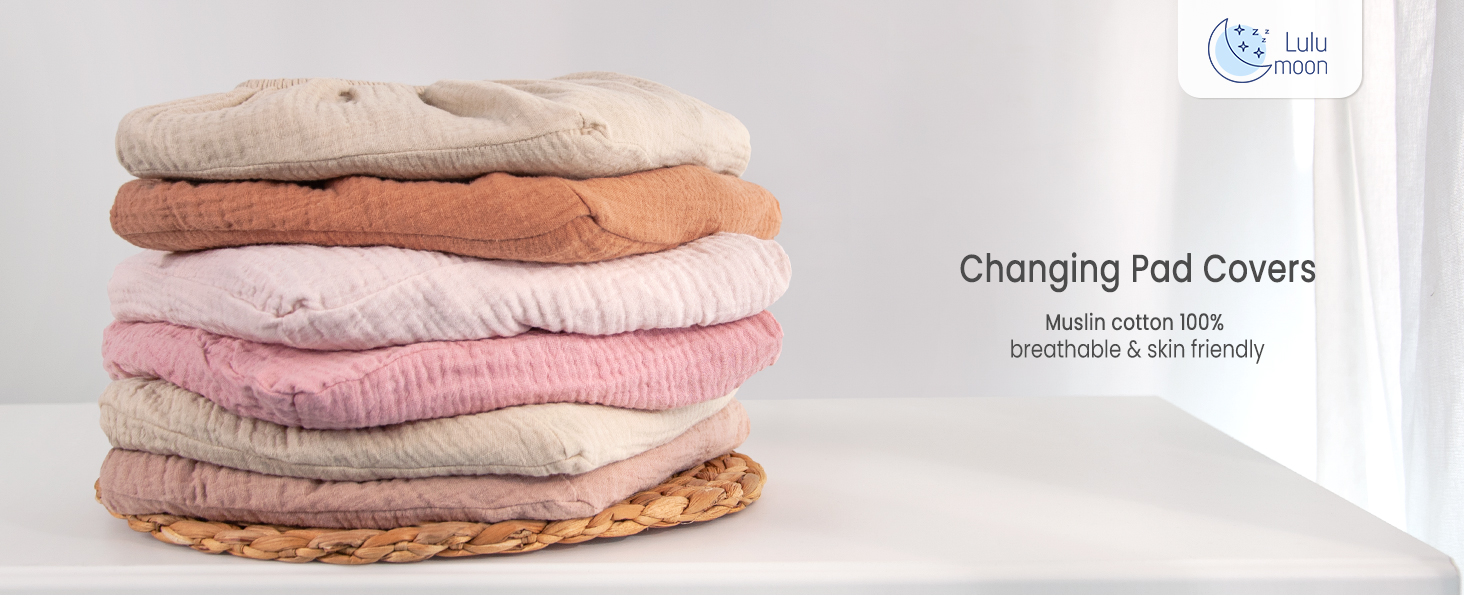 lulumoon Baby Changing Pad Cover Muslin Diaper Changing Table Pad