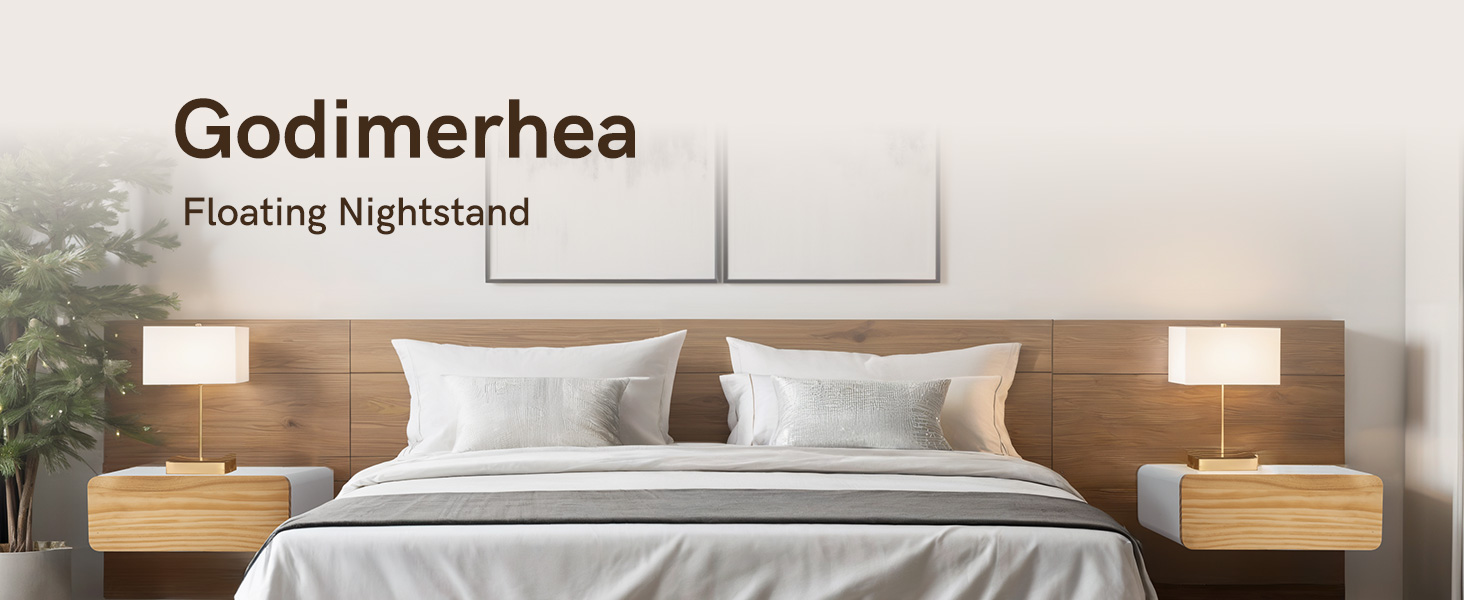 Godimerhea Floating Nightstand Fully Assembled, Modern