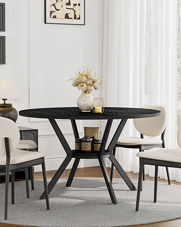black wood dining table