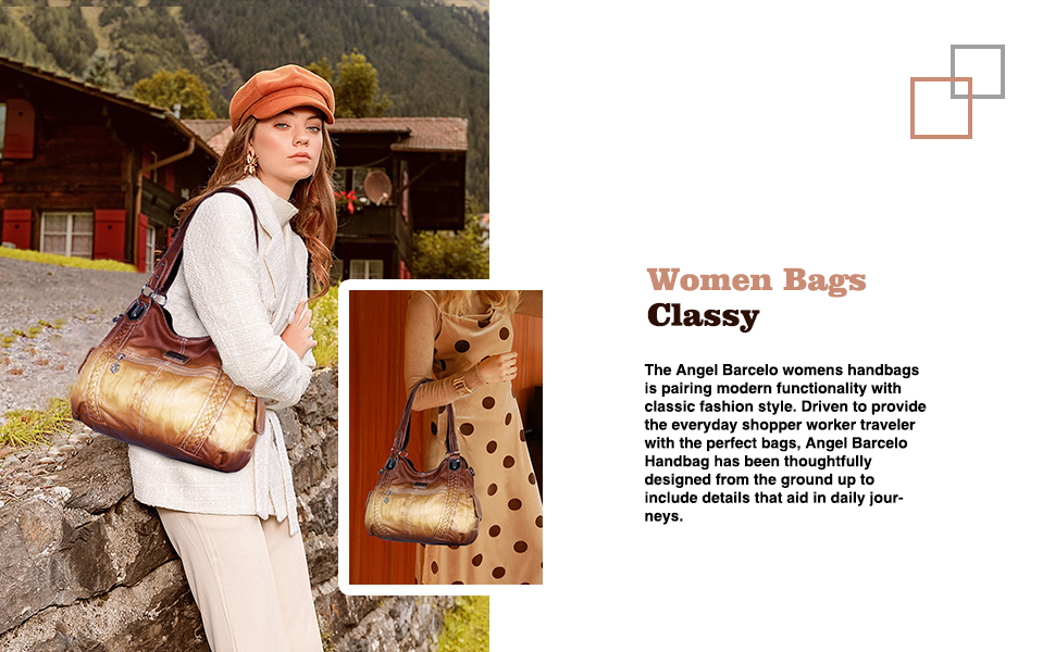 Angel Barcelo Roomy Fashion Hobo Womens Handbags Ladies Purse Satchel Shoulder Bags