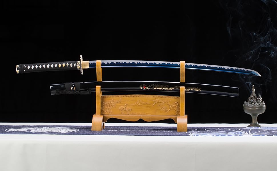1060 High Carbon Steel Full Tang Japanese Black Katana