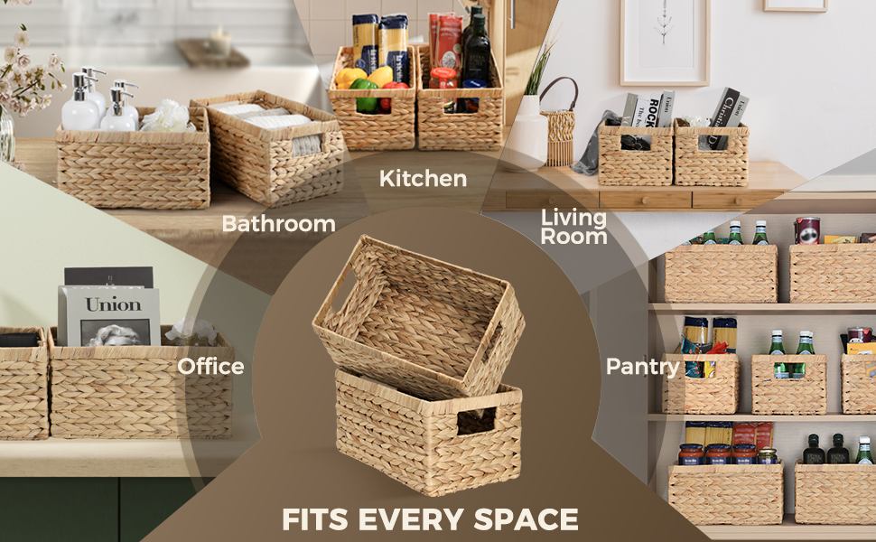 woven decorative baskets strong lightweight Ideal storing items shelves closets around your space