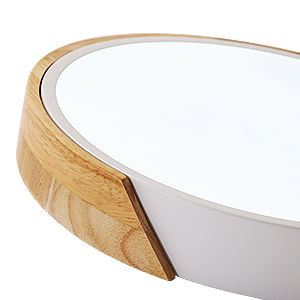 LED Plafonnier Bois Rond 24W, Intérieur Luminaires Plafonnier 6000K (Blanc Froid), Moderne Lampe De Plafond Ø305CM Pour Salle De Bain, Chambre, Cuisine, Salon, Salle à Manger, Bureau (Blanc) 11 plafonnier bois