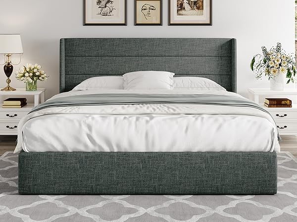 Amazon.com: Allewie King Size Lift Up Storage Bed, Modern