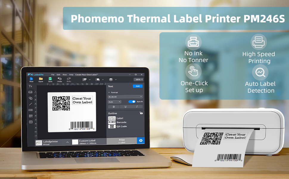 Phomemo DHL Etikettendrucker Versandetiketten Drucker 4XL Etikettenmaschiene Thermodrucker 4x6