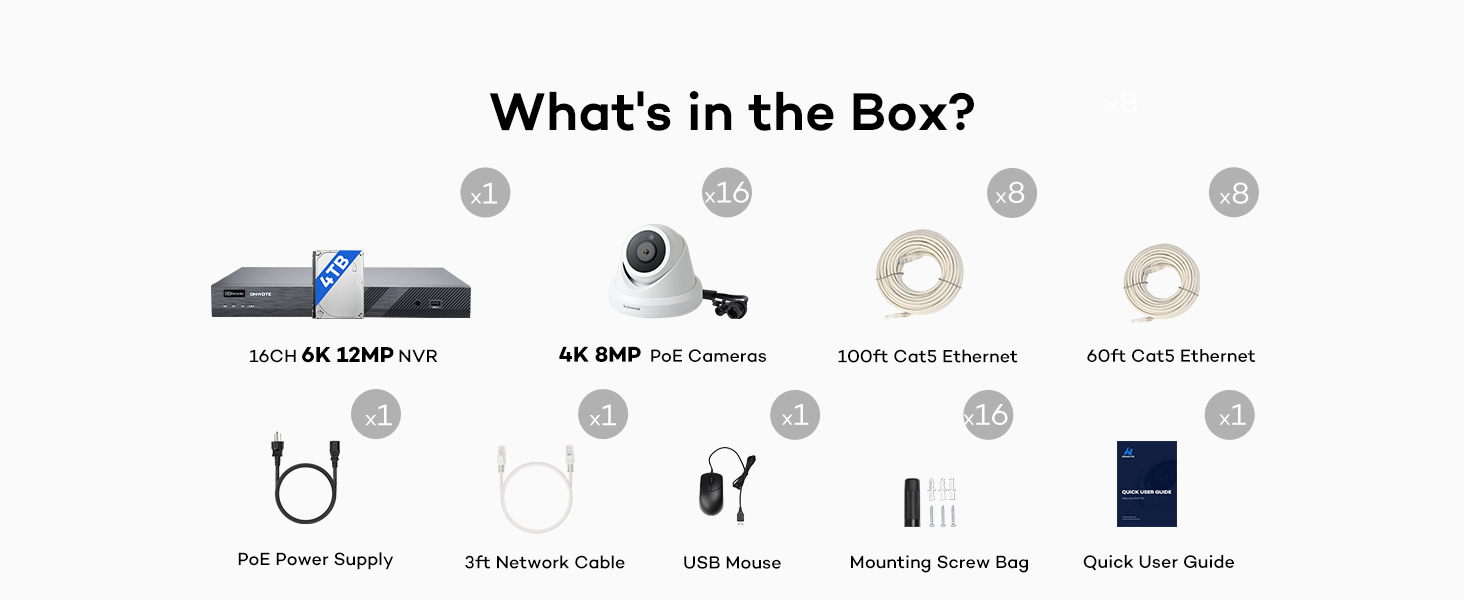 16 channel security camera system 4k poe ip 16ch nvr business commercial onwote surveillance audio