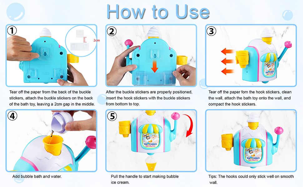 ice cream bubble bath toy