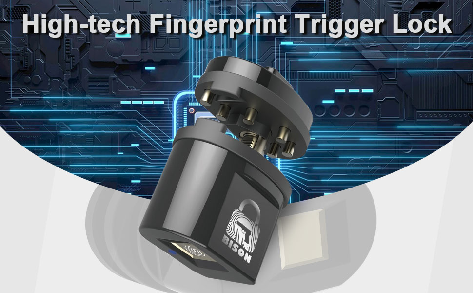 BISONLOCK Bison Fingerprint Trigger Lock, Gun Locks Fit Most Handguns and Rifles