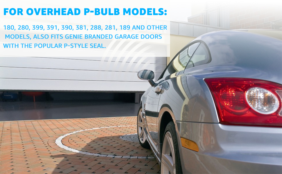 18 feet garage door rubber bottom seal Compatible with Overhead PBulb garage door weather seal