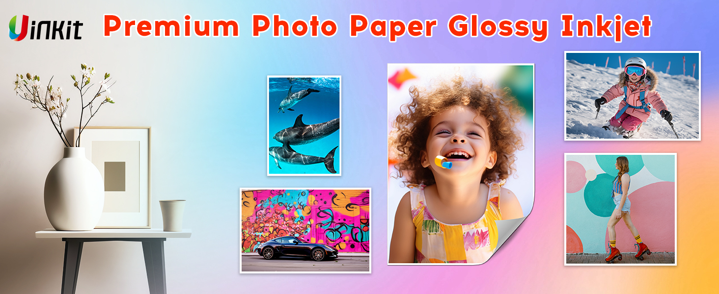Canon mini Hp Epson Premium  photo paper 8.5 x 11 glossy inkjet printer 100 sheets