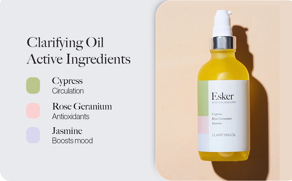 Clarifying Body Oil soothing moisturizing hydrating for skin natural organic