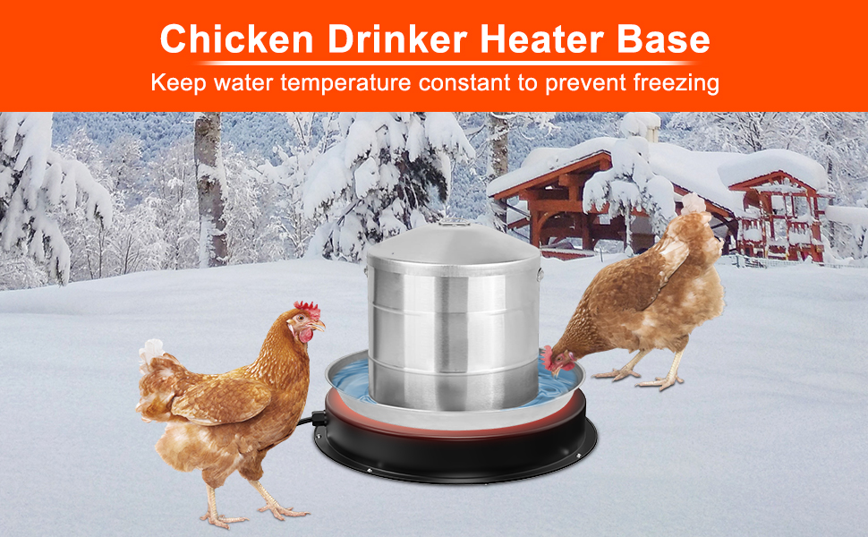 Ganggend Chicken Water Heater for Winter, 11" Waterer