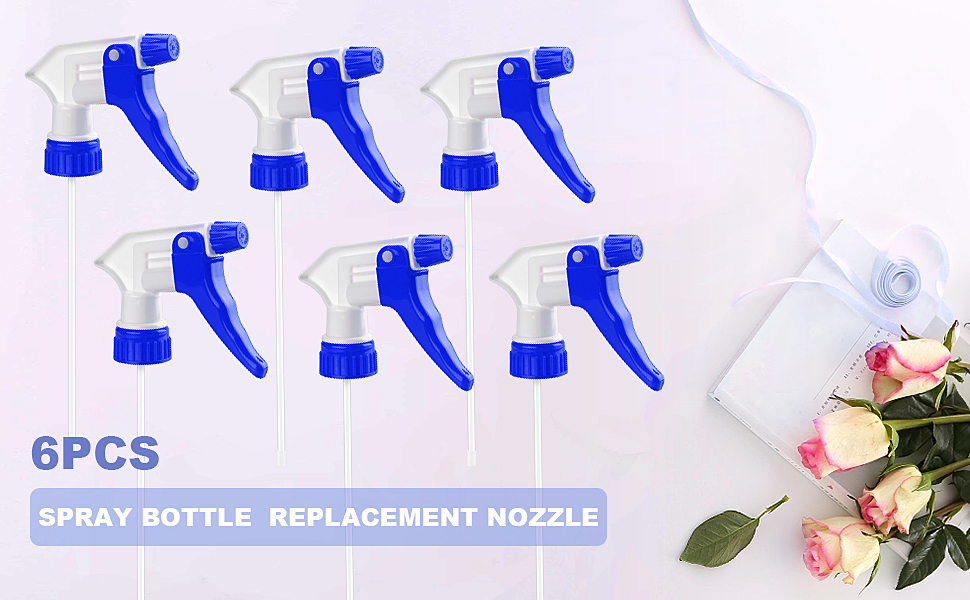 Spray Bottle Nozzles 6Pcs Plastic Heavy Duty Trigger Spray Nozzle Replacement Head