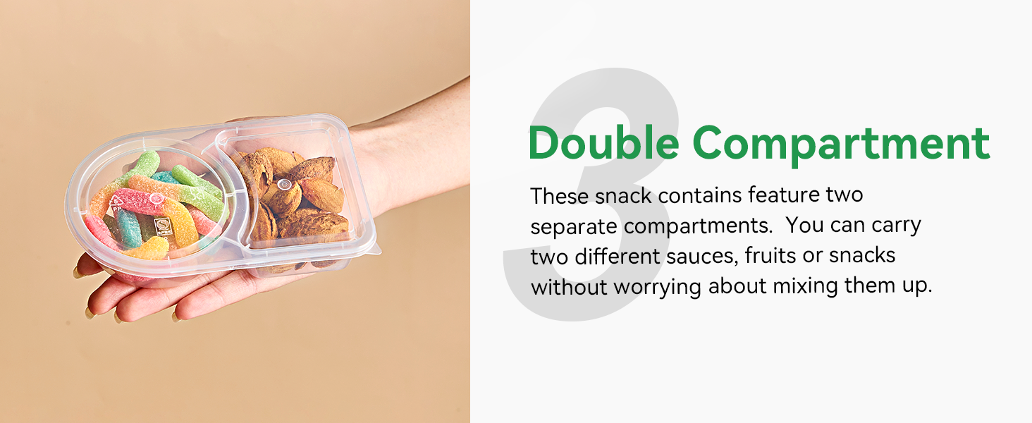 Two Compartment Condiment Containers