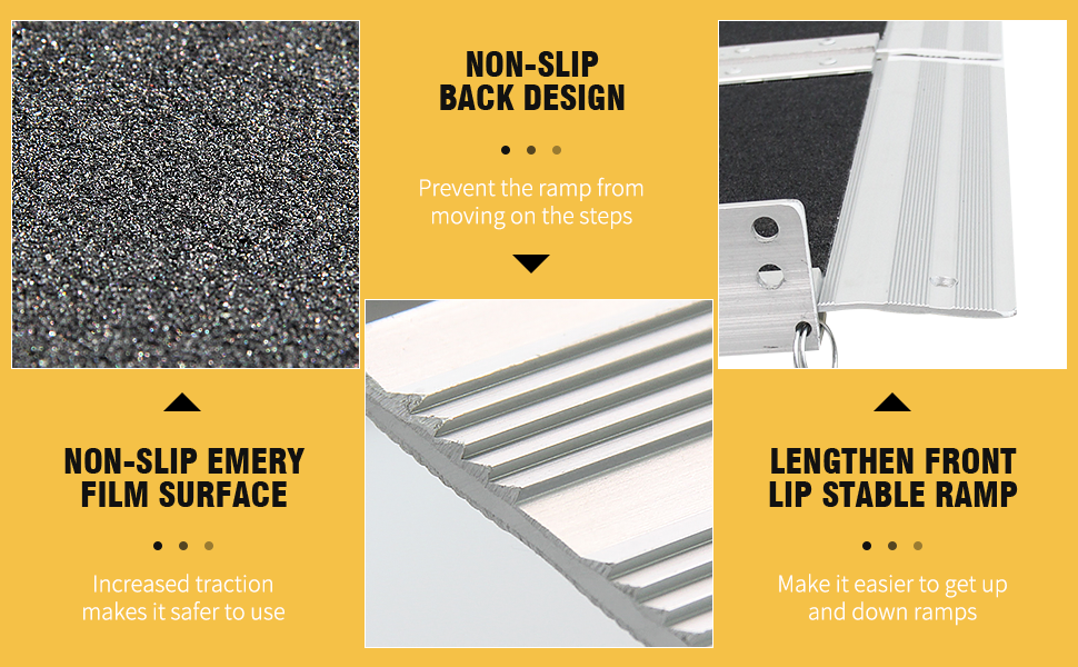 LIEKUMM Wheelchair Ramp, 182Lx73Wcm Foldable Aluminum Ramp for