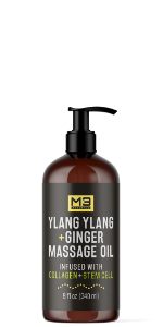 M3 Naturals Ylang-Ylang and Ginger Massage Oil with Collagen and Stem Cell