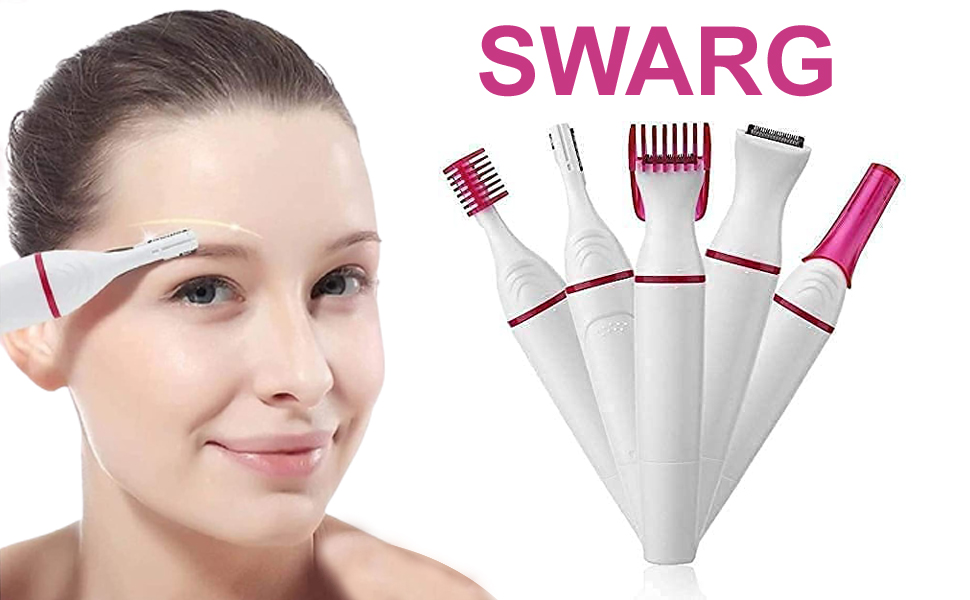 SWARG 5 in 1 Trimmer for Upper, Lip, Chin, Eyebrow, Bikini Trimmer for