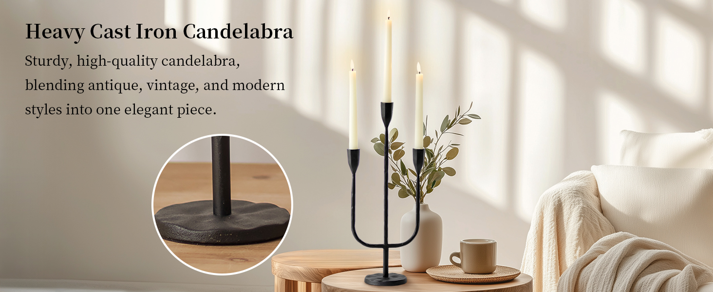 Candelabra Brass Candlestick Gold Taper Candle Holders Metal Tall Vintage  Iron  Table Centerpiece