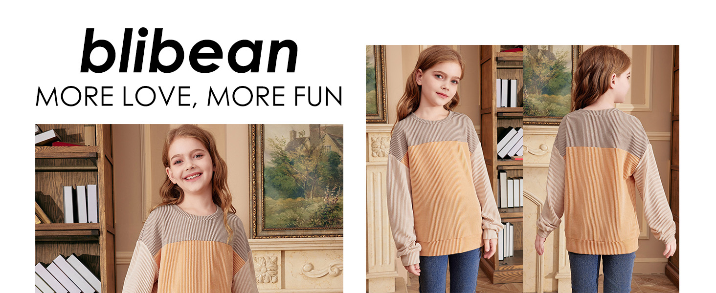 blibean girl fall long sleeve shirt tops outfit clothes size 6 7 8 9 10 11 12 13 14 15 16 years old
