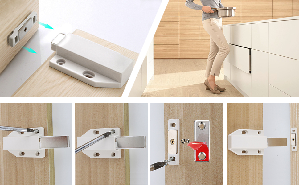 Push Latch Heavy Duty Jiayi 4 Pack Push to Open Hardware Touch Latches