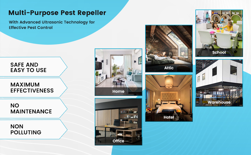 Ultrasonic Pest Repeller – Multi-Purpose Ultrasonic Pest Repeller-Safe and Easy to Use-Non Polluting