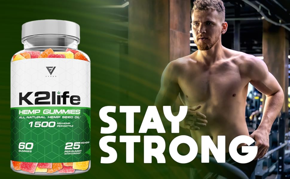(2 Pack) K2life Hemp Gummies, K2 Life Maximum Strength Hemp