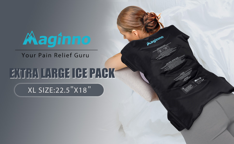 Maginno Large Gel Ice Pack for Back Injuries Reusable, Ice