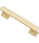 Alzassbg 10 Pack Matt Gold Cabinet Pulls, 3-3/4 Inch(96mm) Hole Centers Cabinet Handles Kitchen H...