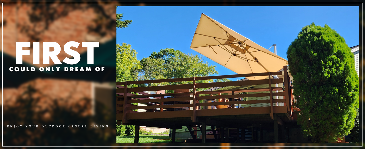 PURPLE LEAF 3 X 3 M Garden Cantilever Parasol, Large Square Overhanging Patio Umbrella With Crank Handle And Tilt For Balcony And Outdoor, Beige,3 X 3 M 12 parasol garden parasol parasol umbrella cantilever parasol parasol and stand
