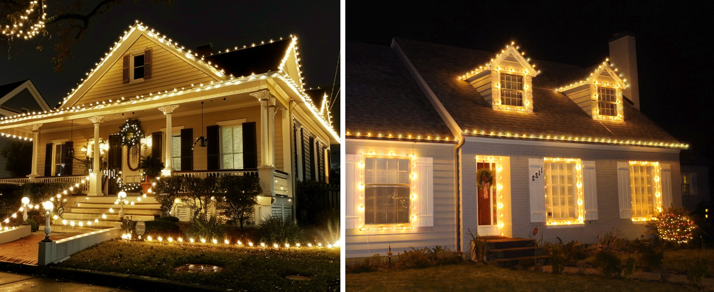 C7 Clear LED Christmas String Lights Outdoor