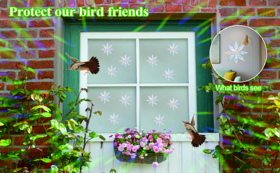 VIKISSM Window Decals to Prevent Bird Strikes，36 Pieces