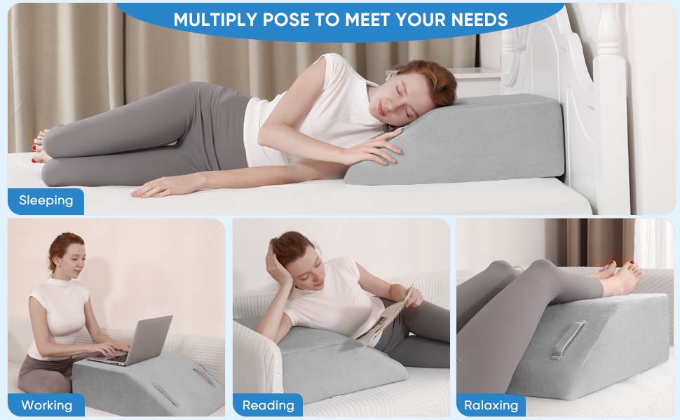 Lossey Leg Elevation Pillow Memory Foam Wedge for