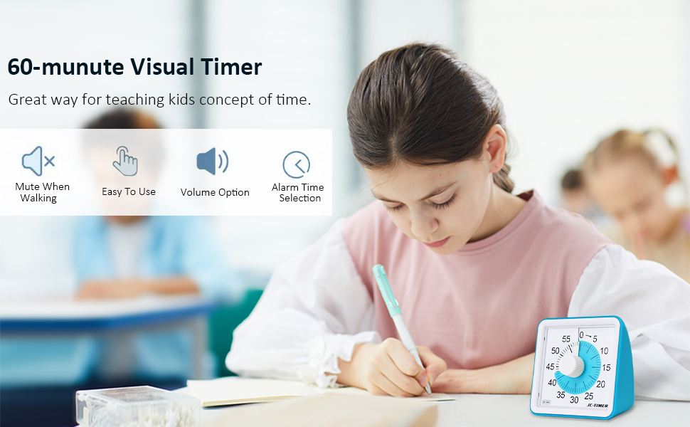 Visual Timer for Kids and Adults, 60Minute Countdown Timer