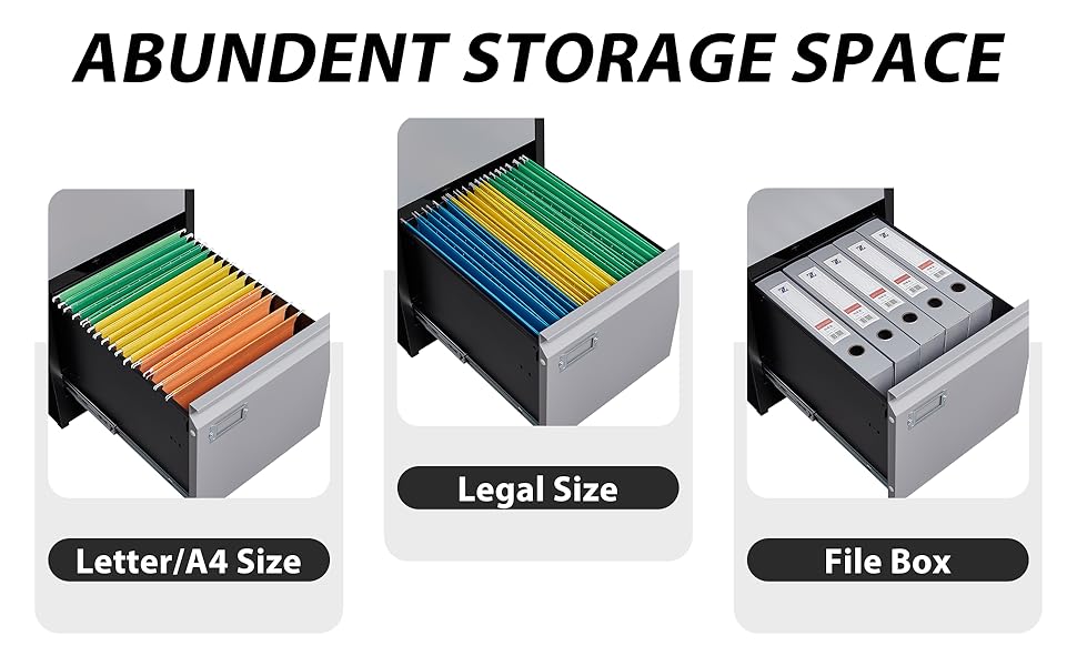Anxxsu 2 Drawer File Filing for Home